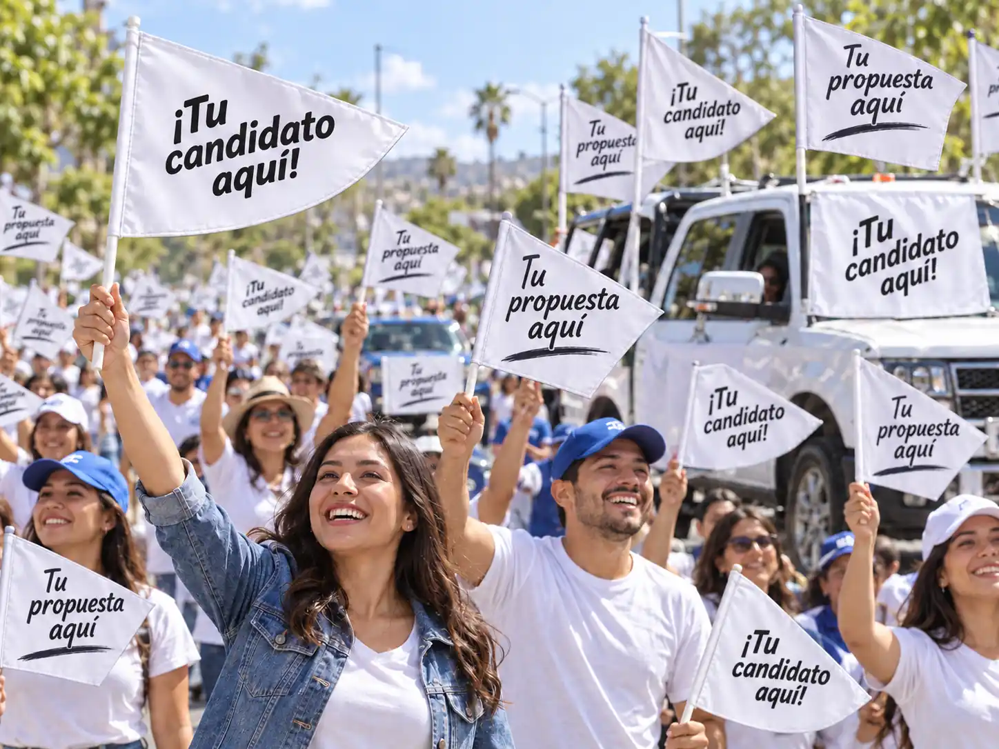 Banderines políticos impresos para cruceros y mítines